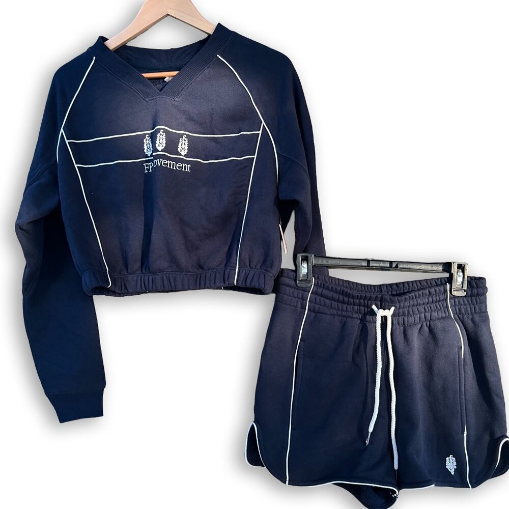 FP Free People Movement by Free People Navy Sweatshirt & Short Set NWT - Picture 4 of 16